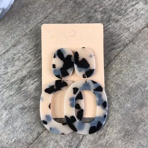 Cheetah Acrylic Dangle Statement Earrings